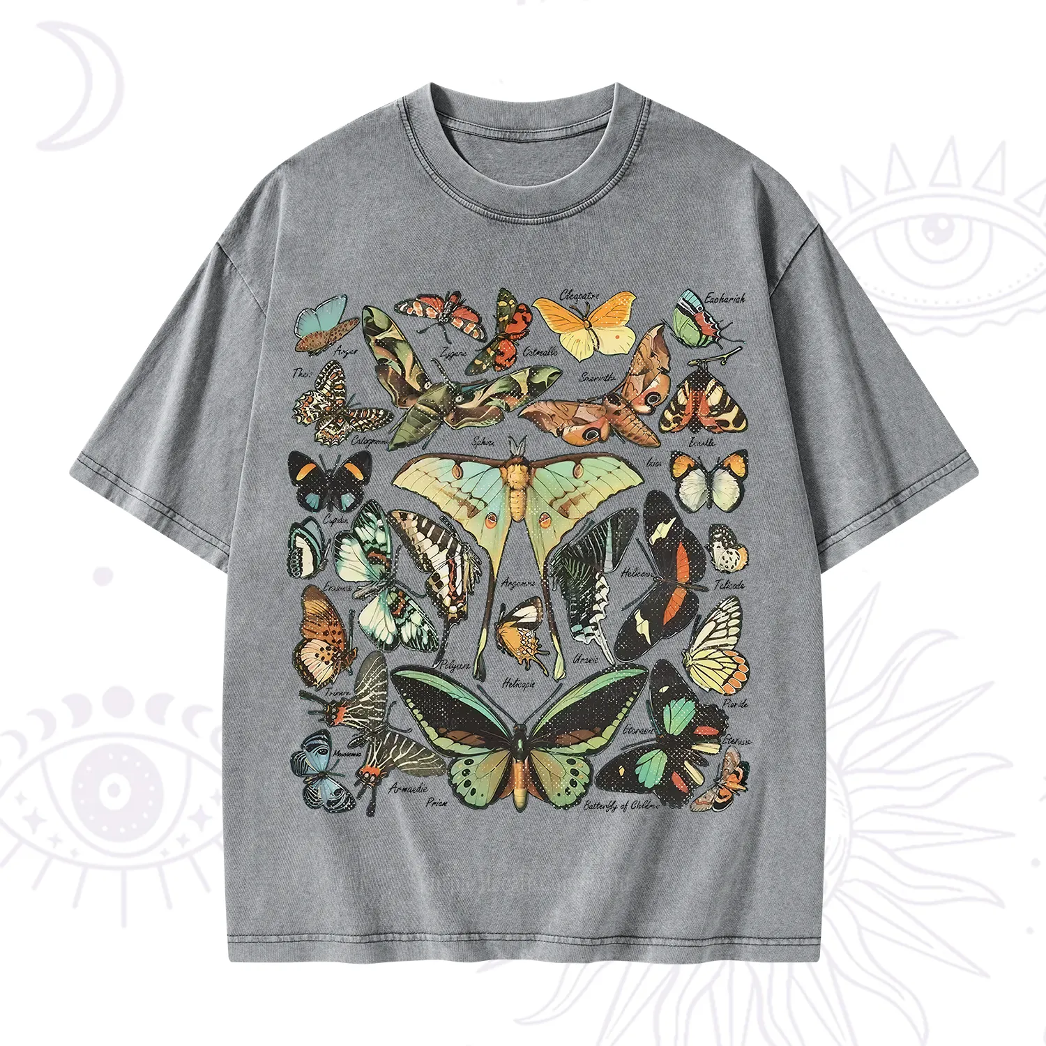 Purplehecate Vintage Butterfly & Moth Washed T-Shirt