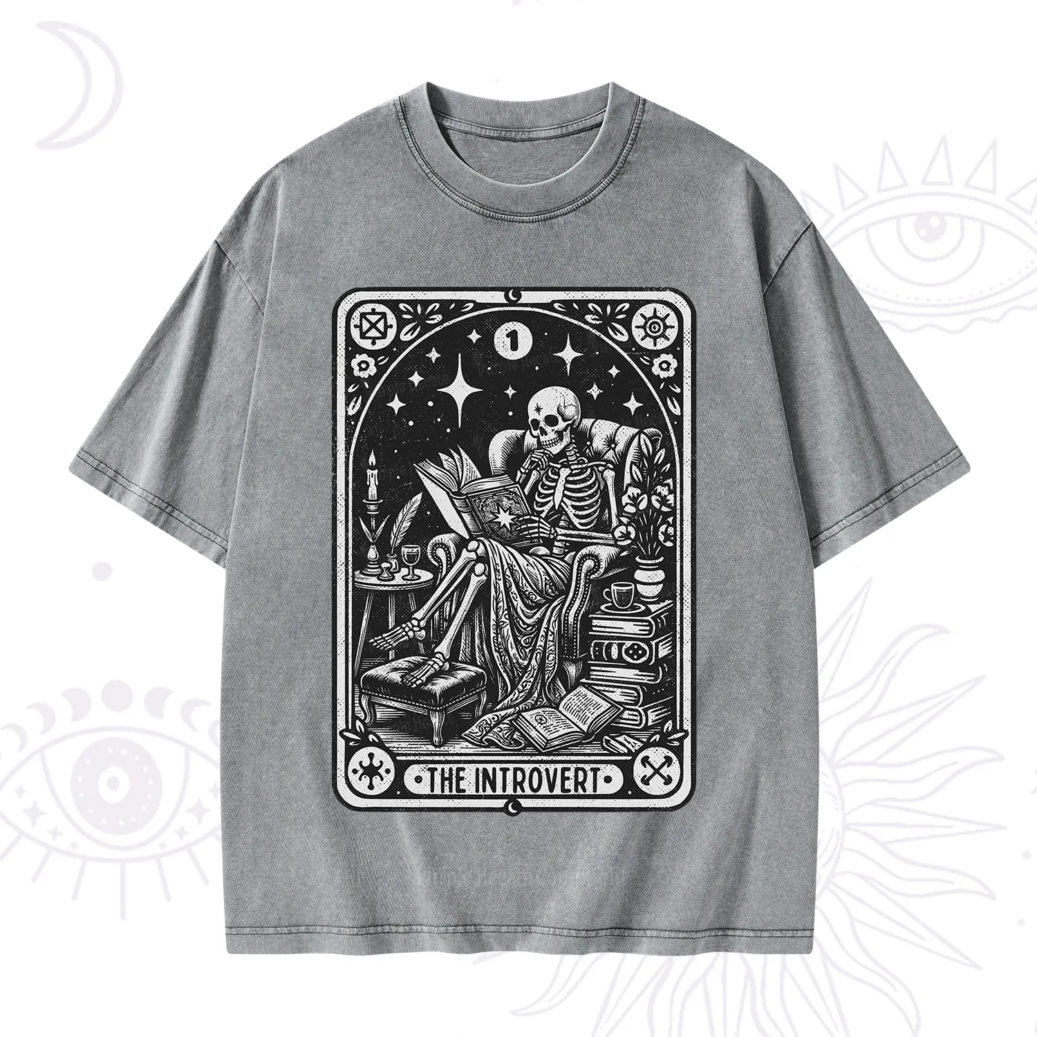 Purplehecate The Introvert Tarot Card Washed T-Shirt