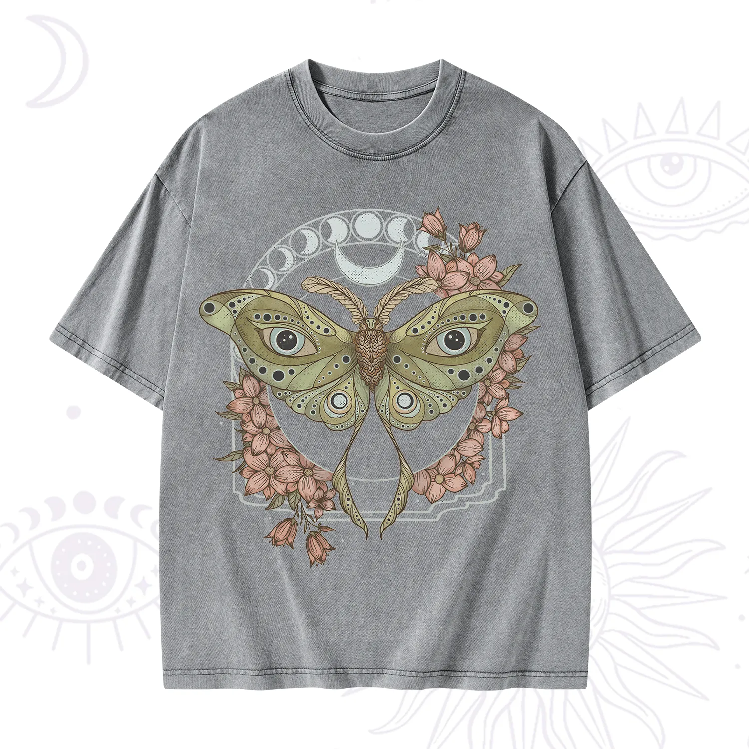 Purplehecate Luna Moth Washed T-Shirt