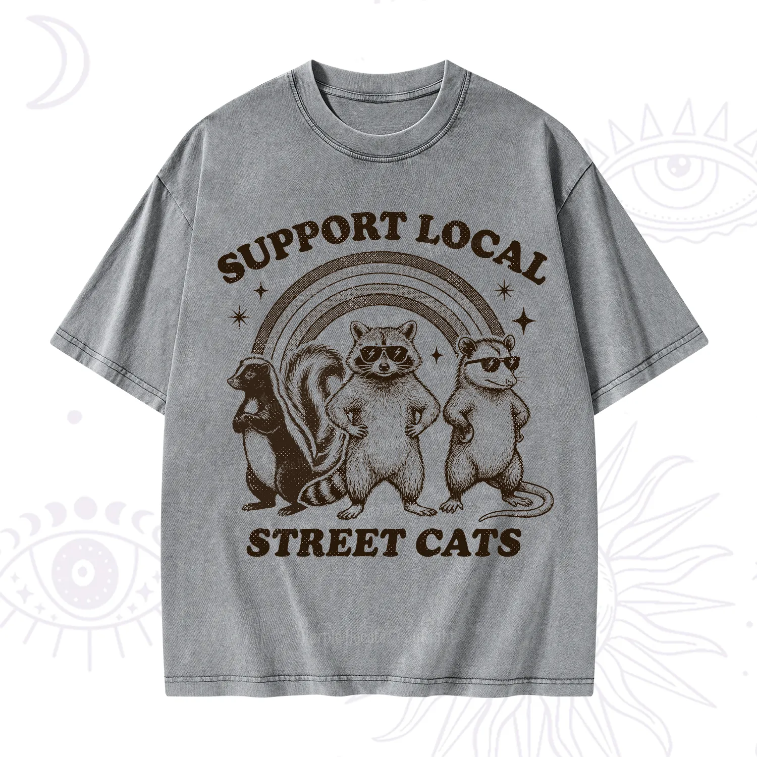 Purplehecate Support your local street cats Washed T-Shirt