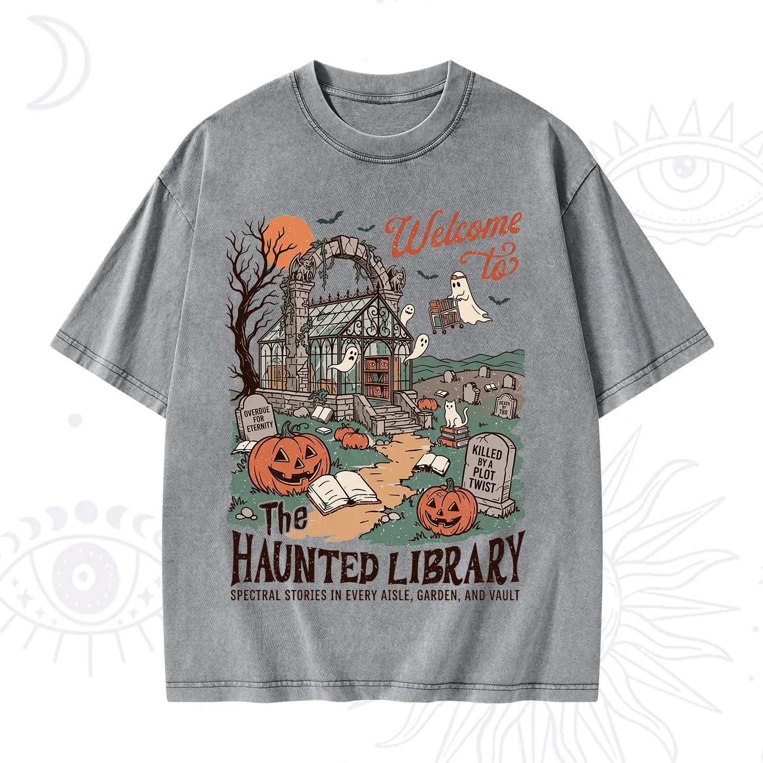 Purplehecate Welcome to the Haunted Library Washed T-Shirt