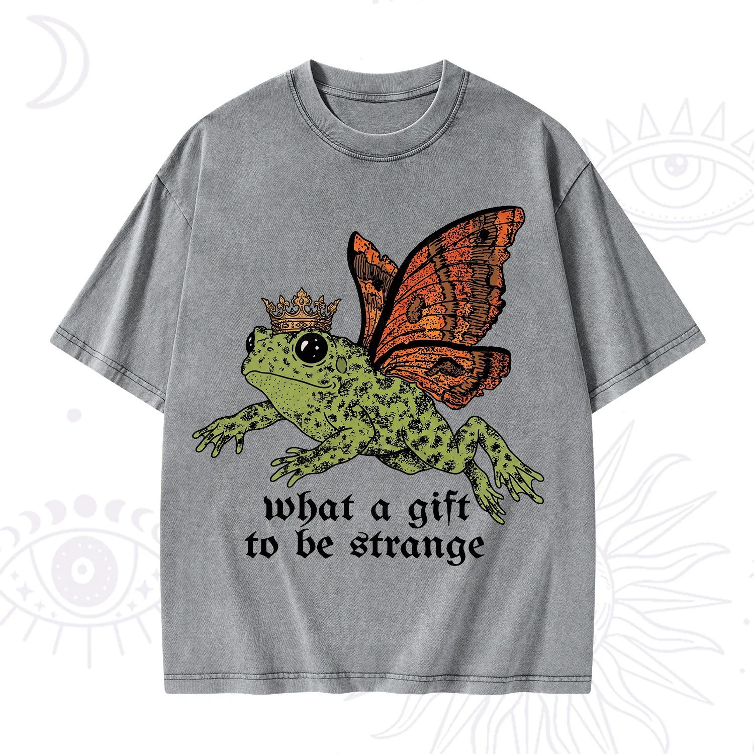 Purplehecate What a Gift to Be Strange Frog Washed T-Shirt
