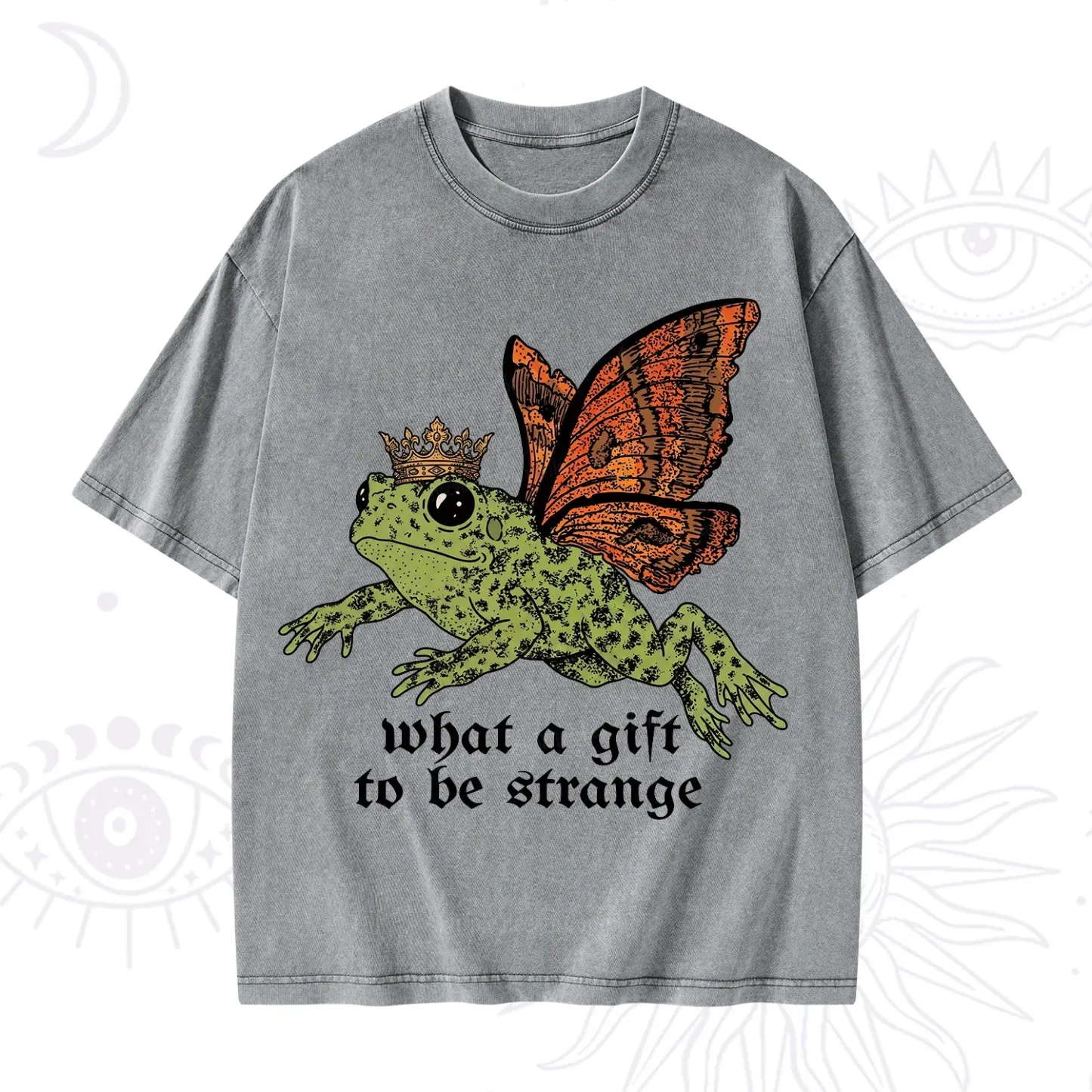 Purplehecate What a Gift to Be Strange Frog Washed T-Shirt