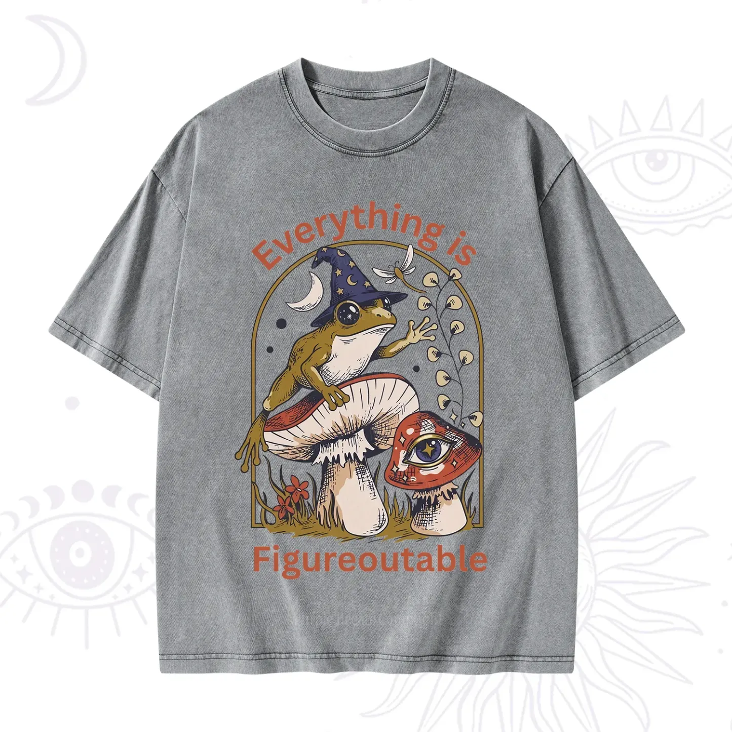 Purplehecate Everything Is Figureoutable Frog Washed T-Shirt