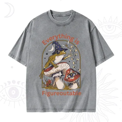 Purplehecate Everything Is Figureoutable Frog Washed T-Shirt