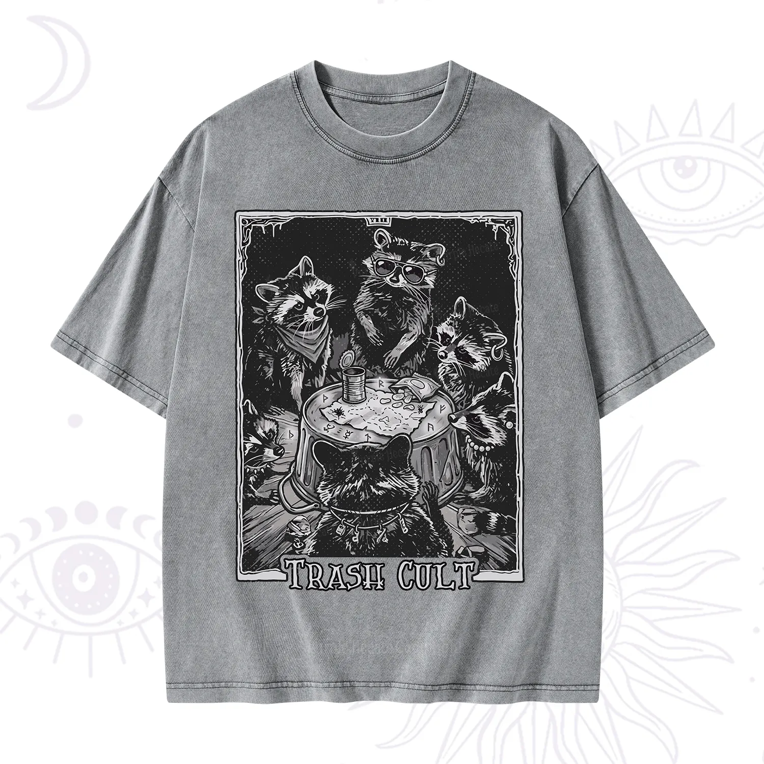 Purplehecate Trash Cult Raccoon Washed T-Shirt