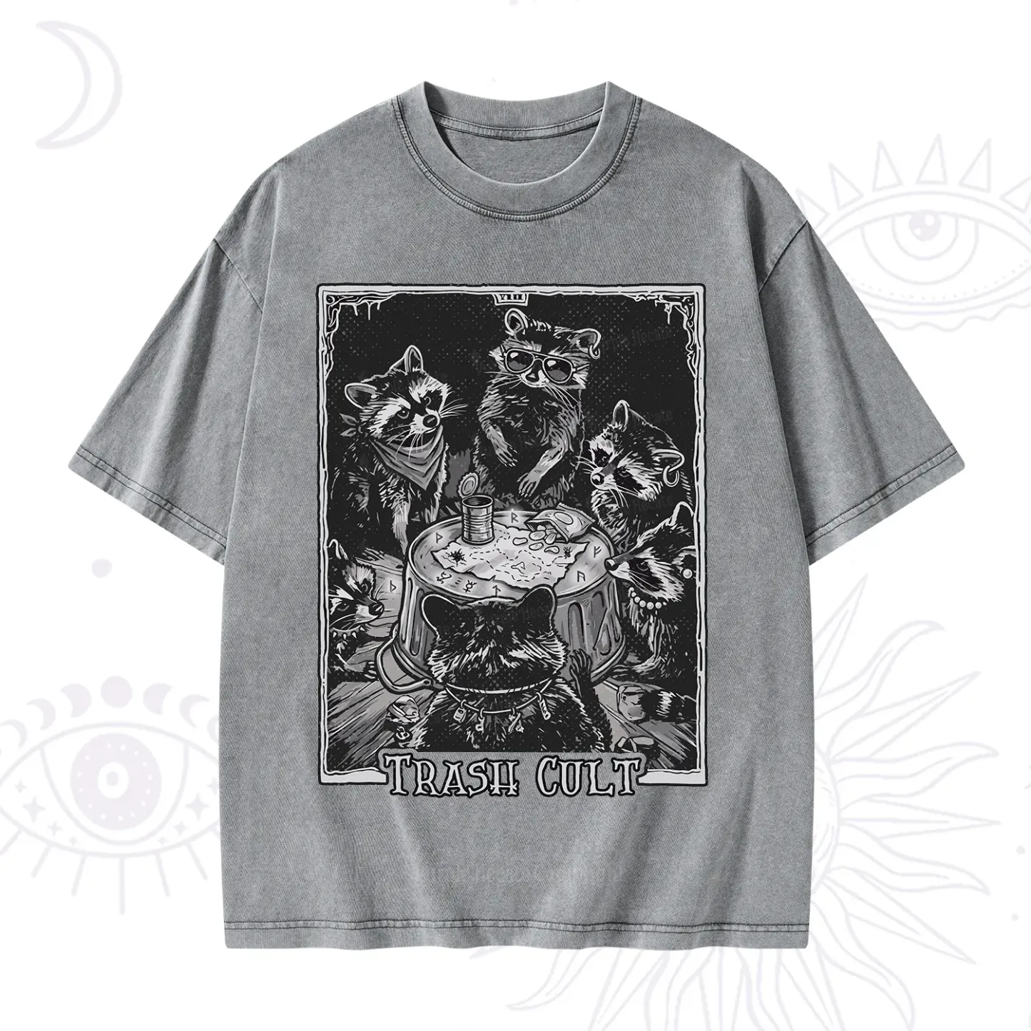 Purplehecate Trash Cult Raccoon Washed T-Shirt
