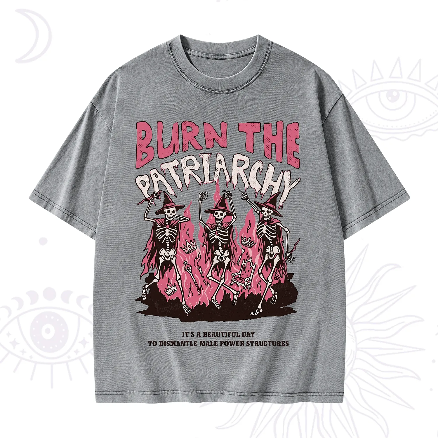 Purplehecate Burn The Patriarchy Washed T-Shirt