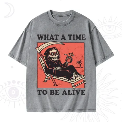 Purplehecate What A Time To Be Alive Washed T-Shirt