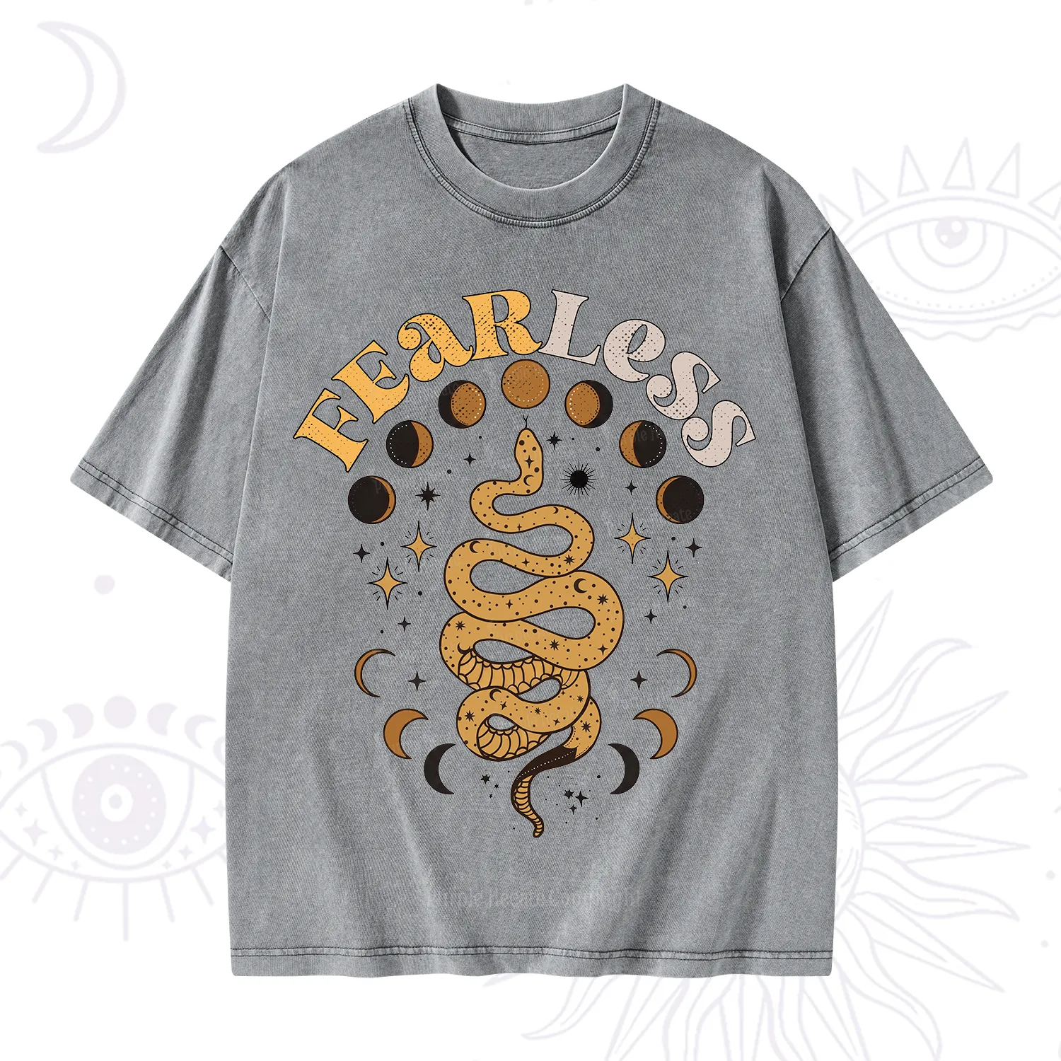 Purplehecate Fearless Serpent of the Moon Phases Washed T-Shirt