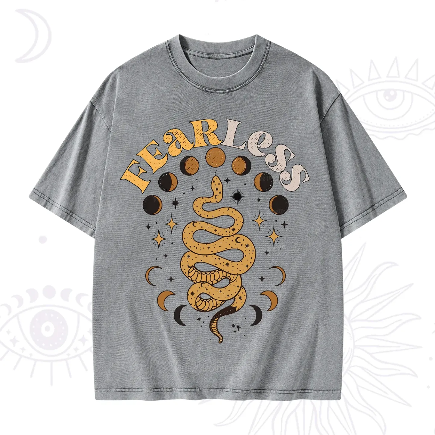 Purplehecate Fearless Serpent of the Moon Phases Washed T-Shirt