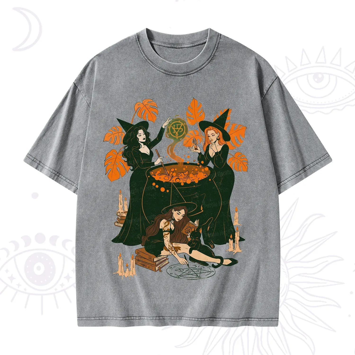 Purplehecate Midnight Potion Ritual Halloween Washed T-Shirt