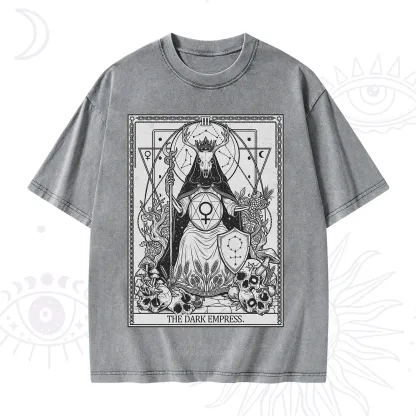 Purplehecate The Dark Empress Tarot Washed T-Shirt