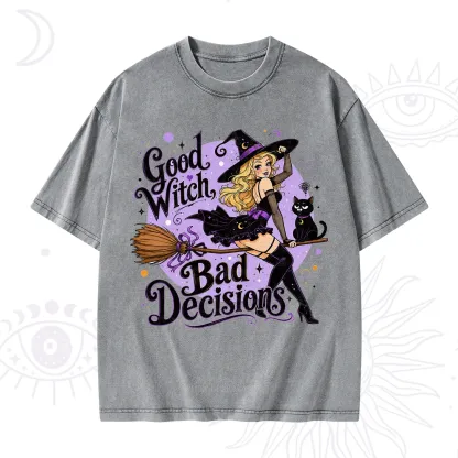 Purplehecate Good Witch Bad Decisions Washed T-Shirt