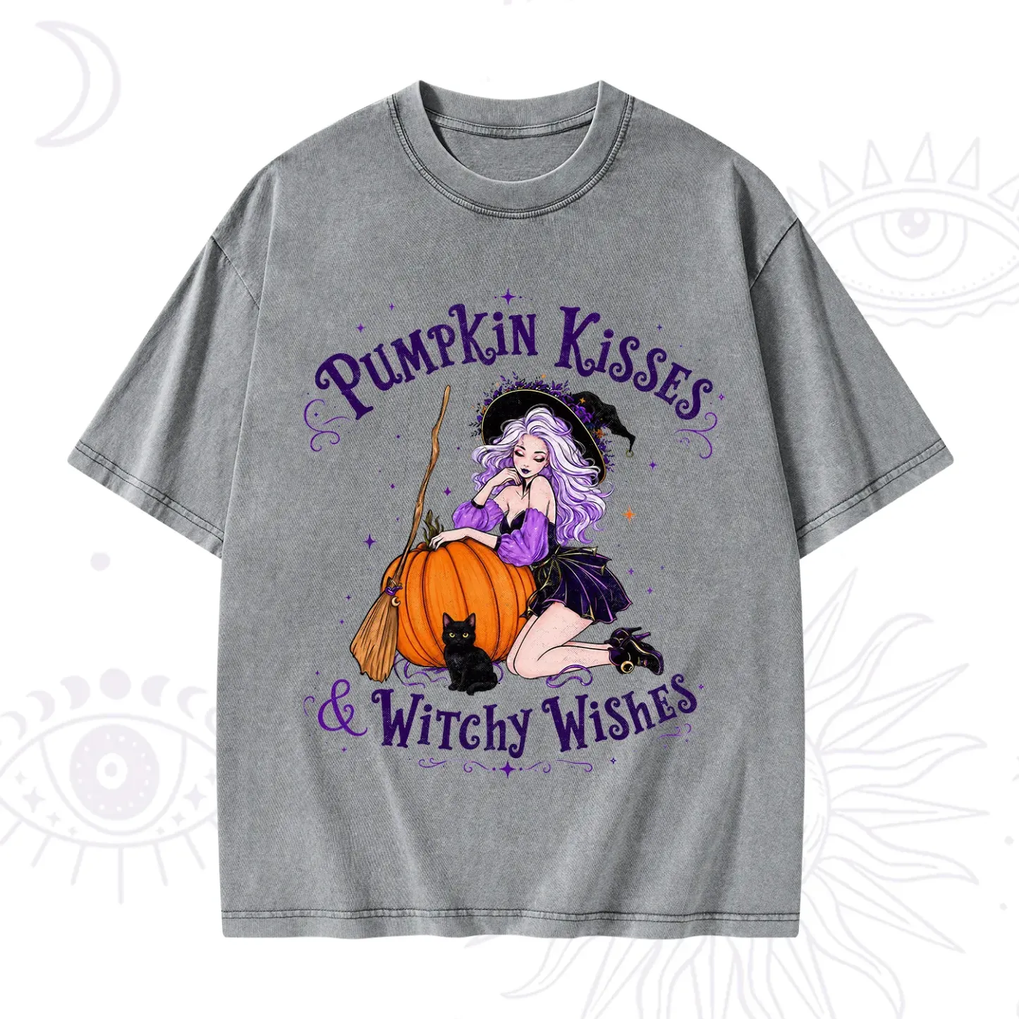 Purplehecate Pumpkin Kisses & Witchy Wishes Washed T-Shirt