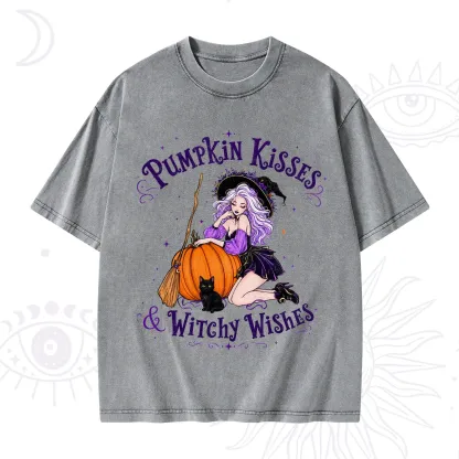 Purplehecate Pumpkin Kisses & Witchy Wishes Washed T-Shirt