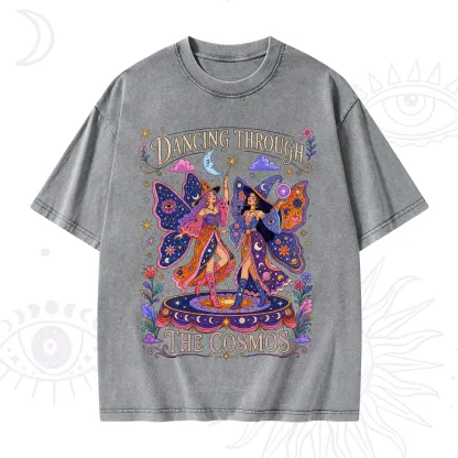 Purplehecate Dancing Through the Cosmos Washed T-Shirt