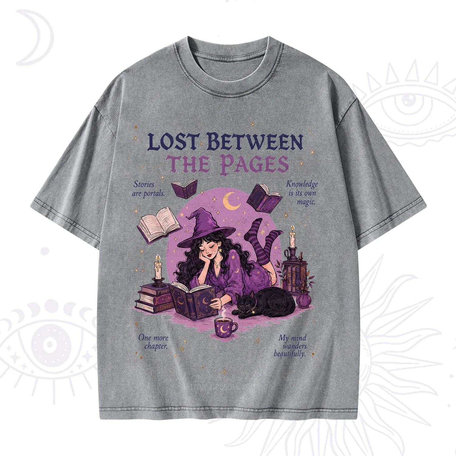 Purplehecate Lost Between the Pages Washed T-Shirt