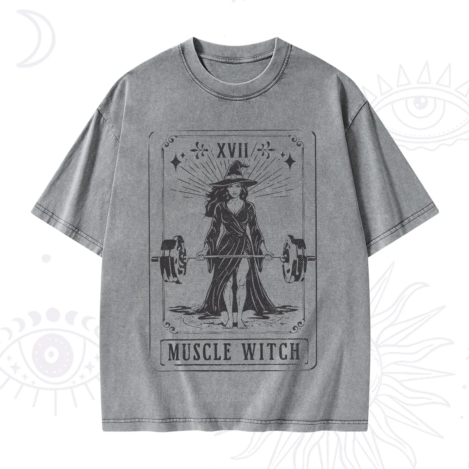 Purplehecate The Muscle With Tarot Washed T-Shirt