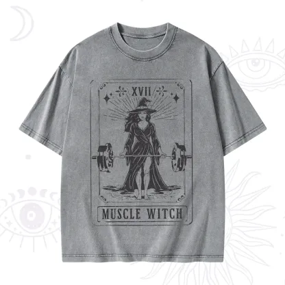 Purplehecate The Muscle With Tarot Washed T-Shirt