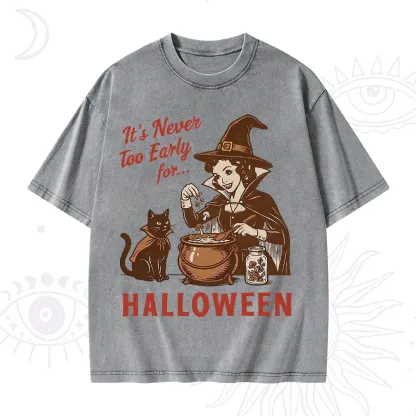 Purplehecate Never too Early for Halloween Washed T-Shirt