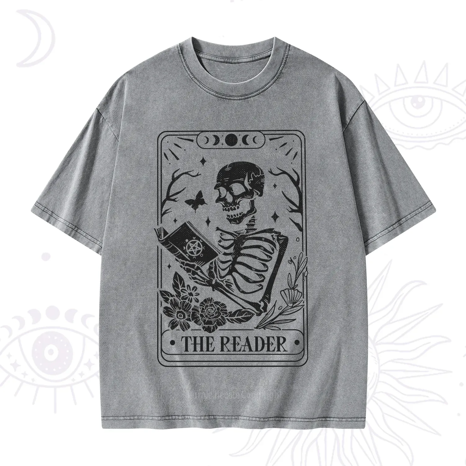 Purplehecate The Reader Tarot Card Washed T-Shirt