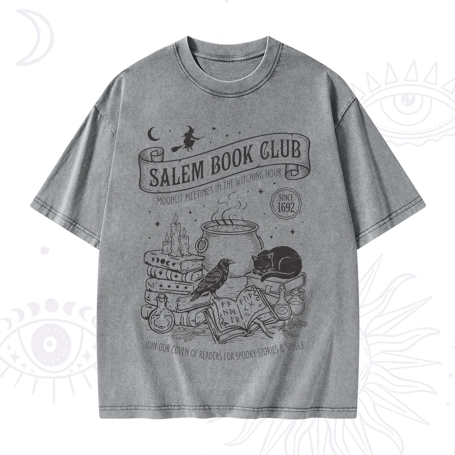 Purplehecate Salem Witch Book Club Washed T-Shirt