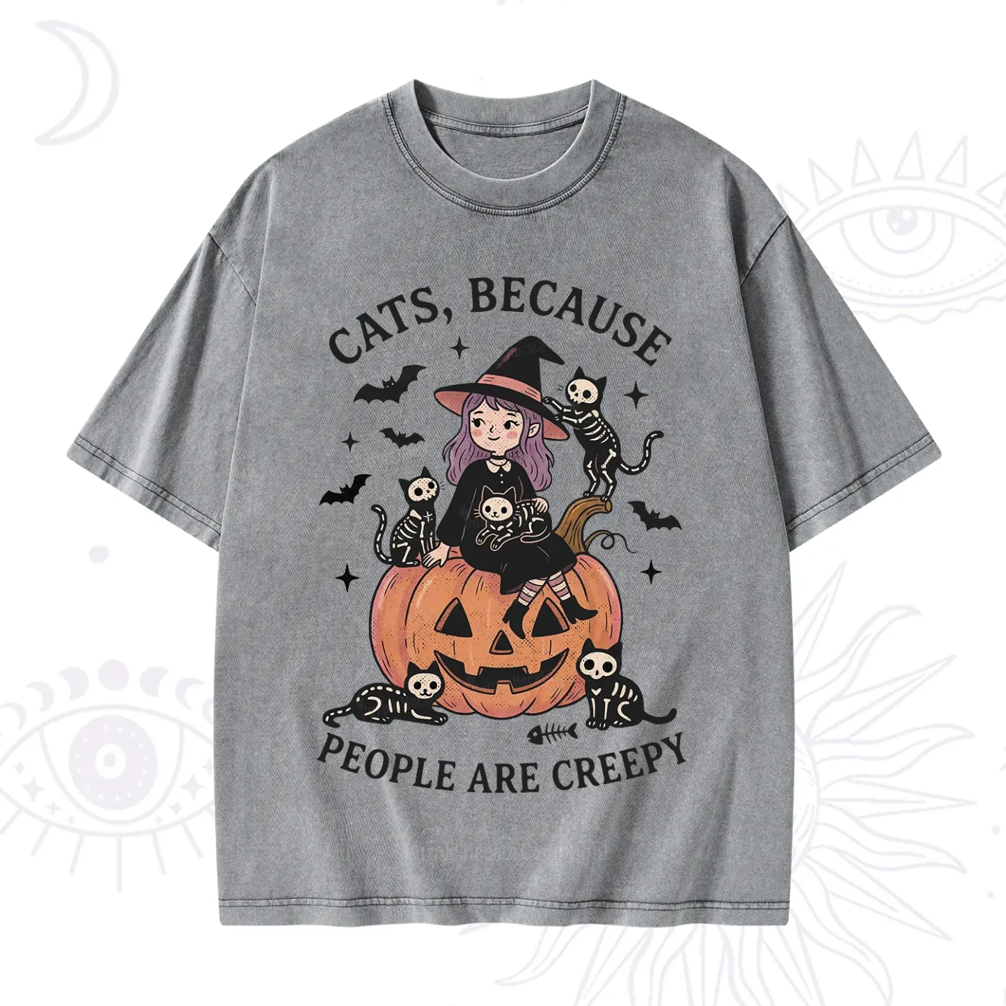 Purplehecate Cats Because People Are Creepy Washed T-Shirt