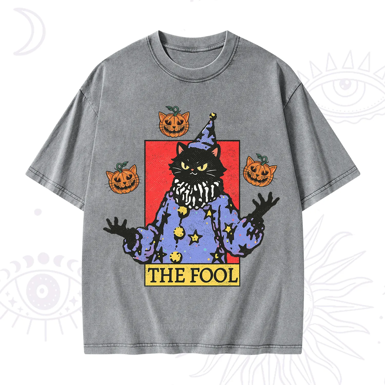 Purplehecate Spooky Fool Black Cat Washed T-Shirt