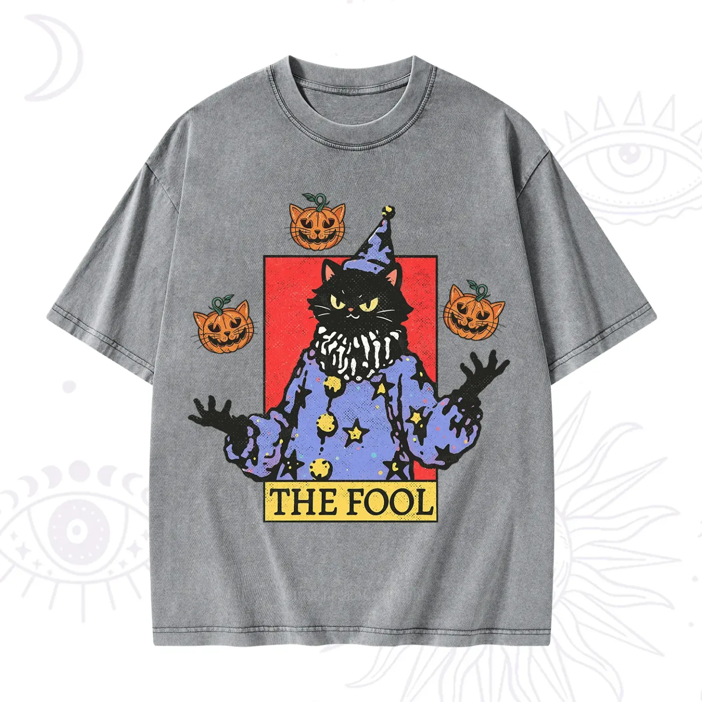 Purplehecate Spooky Fool Black Cat Washed T-Shirt