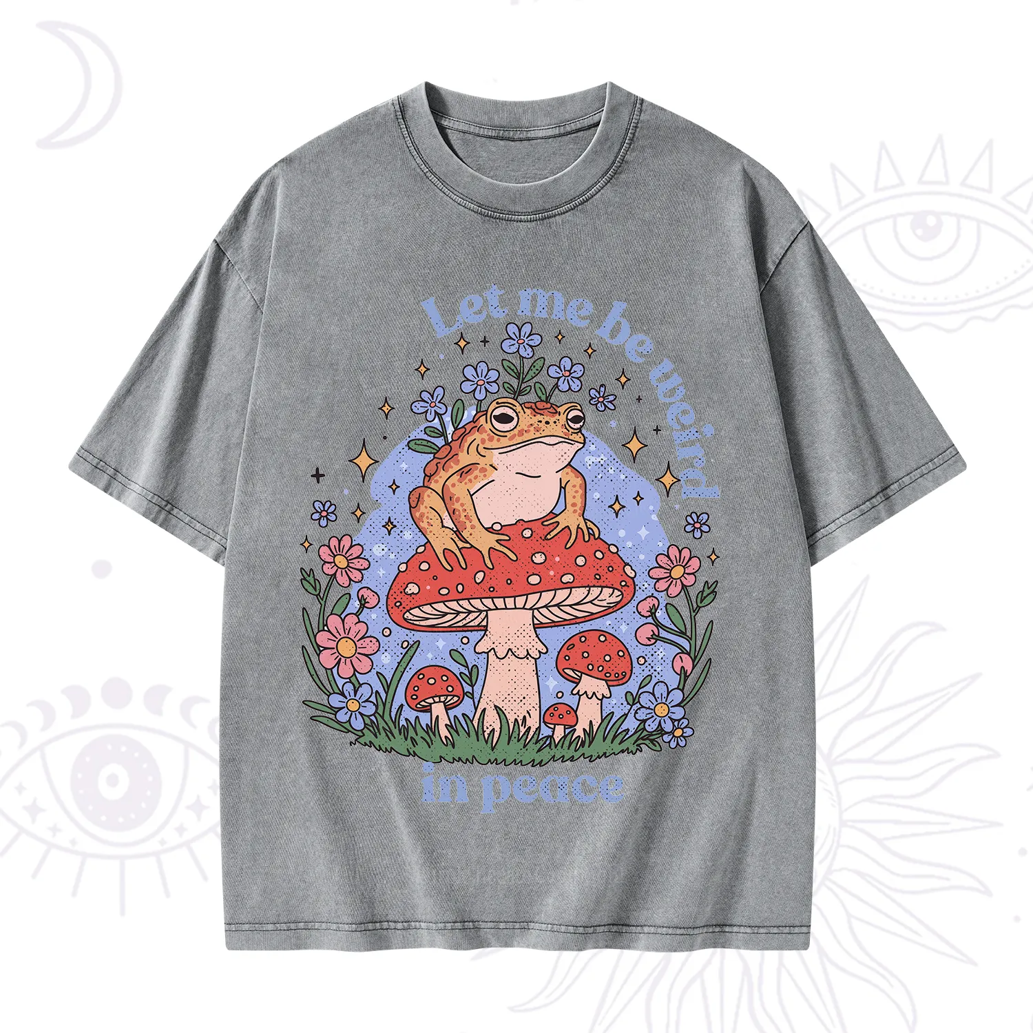Purplehecate Let Me Be Weird In Peace Frog Washed T-Shirt