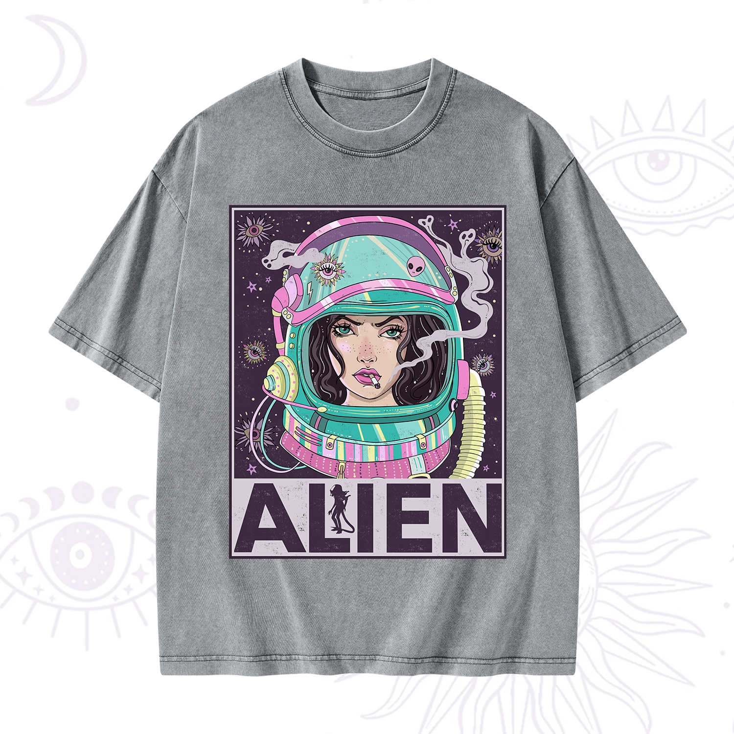 Purplehecate Galactic Encounter Washed T-Shirt