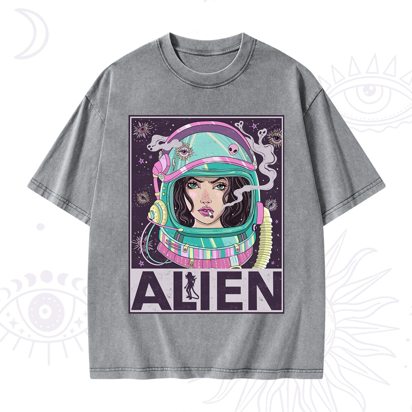 Purplehecate Galactic Encounter Washed T-Shirt