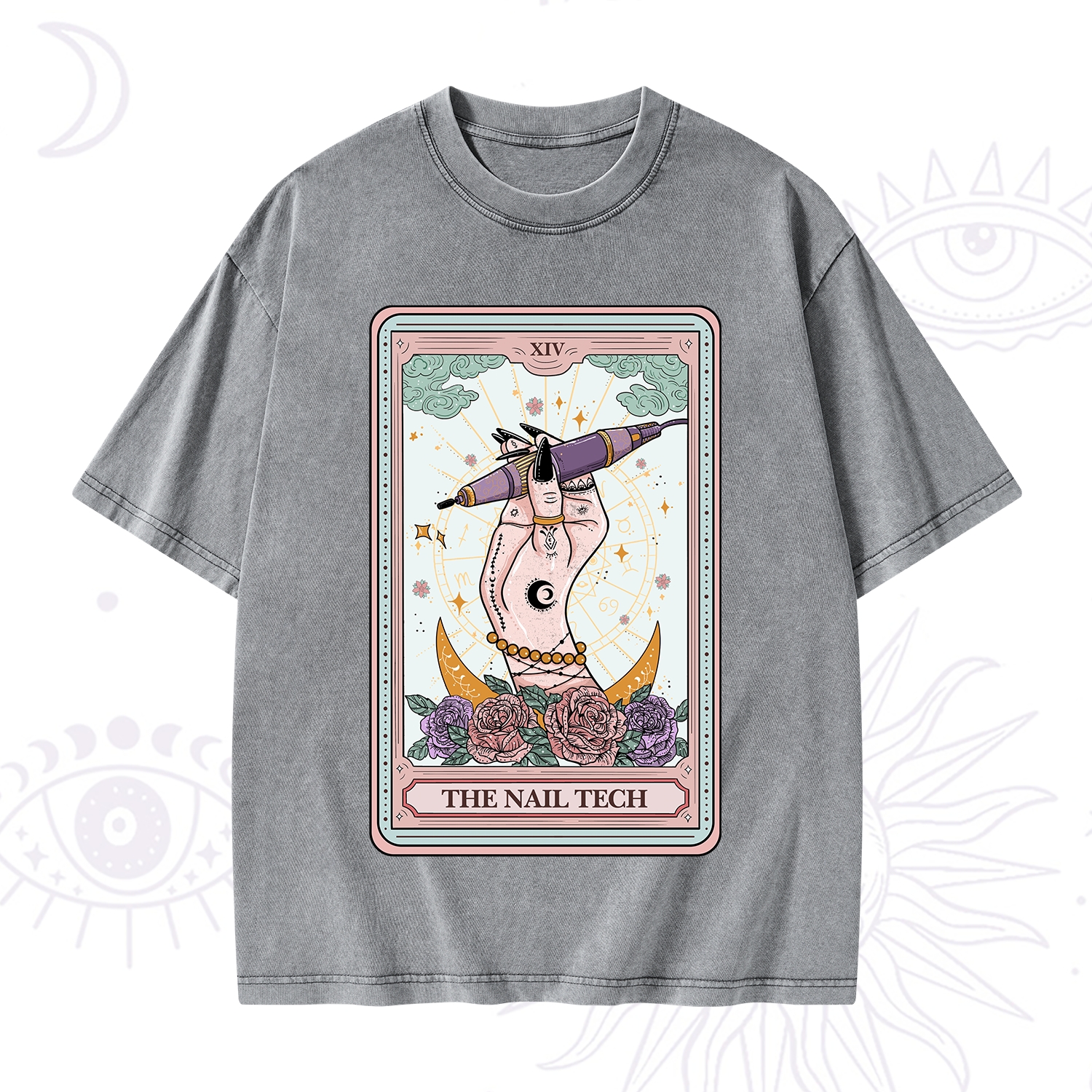 Purplehecate The Nail Tech Tarot Card Washed T-Shirt