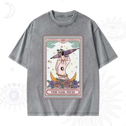 Purplehecate The Nail Tech Tarot Card Washed T-Shirt