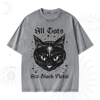 Purplehecate All Cats Are Black Metal Washed T-Shirt