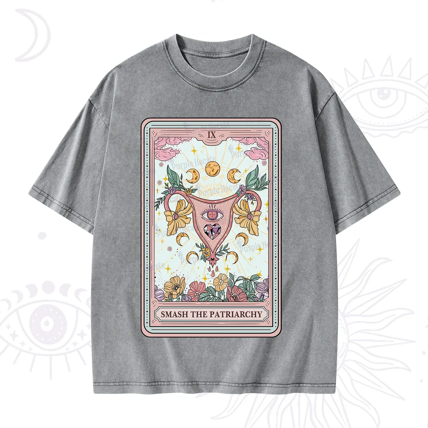 Purplehecate The Smash the Patriarchy Tarot Washed T-Shirt