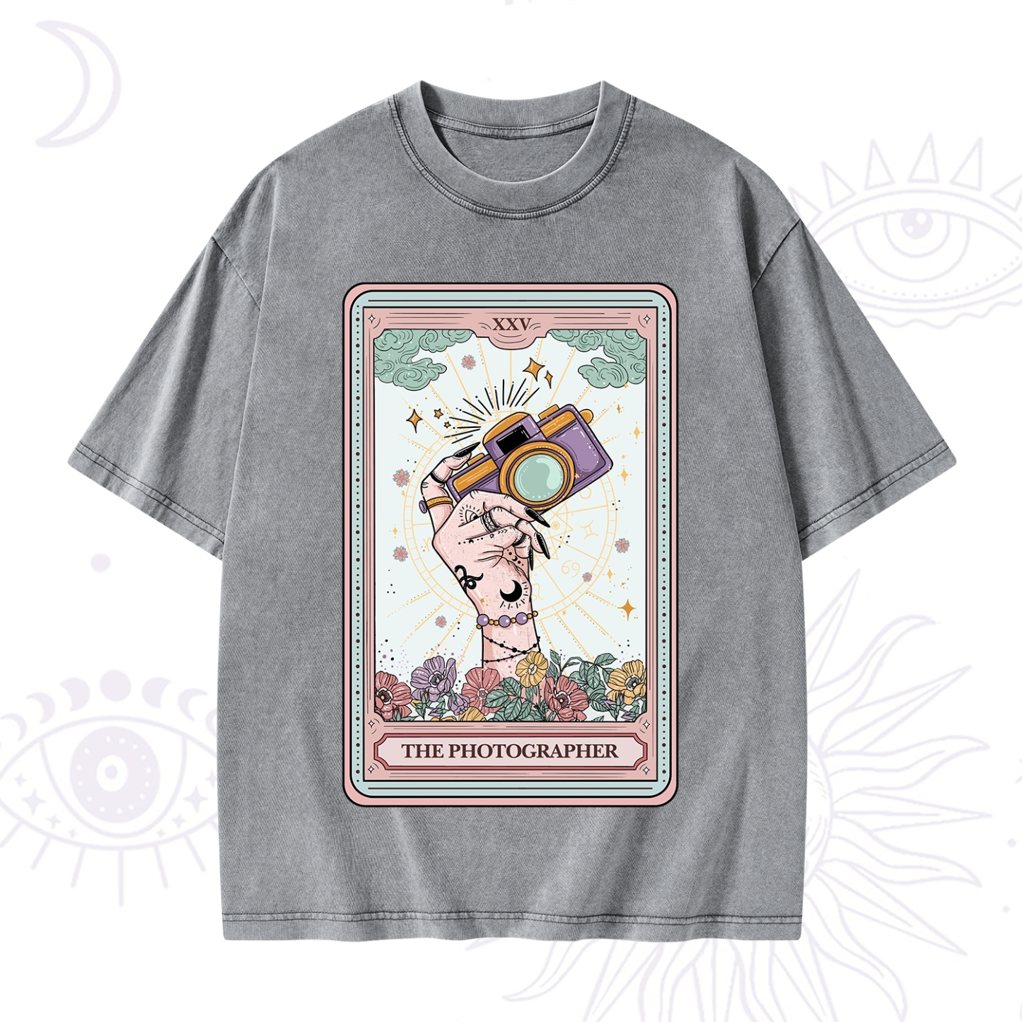 Purplehecate The Photographer Tarot Card Washed T-Shirt