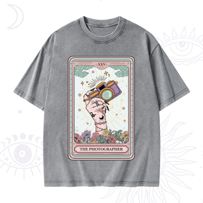 Purplehecate The Photographer Tarot Card Washed T-Shirt