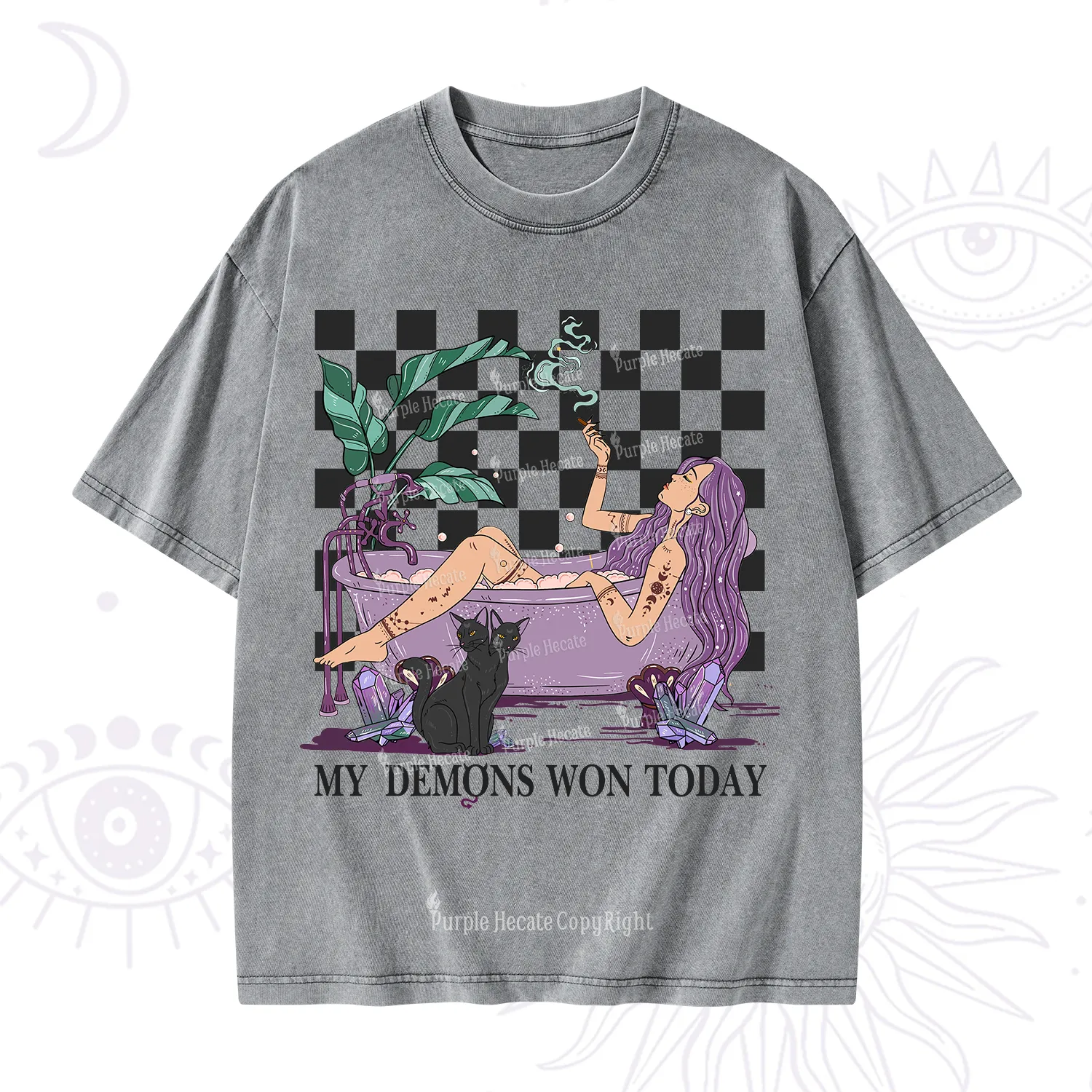 Purplehecate My Demons Won Today Washed T-Shirt