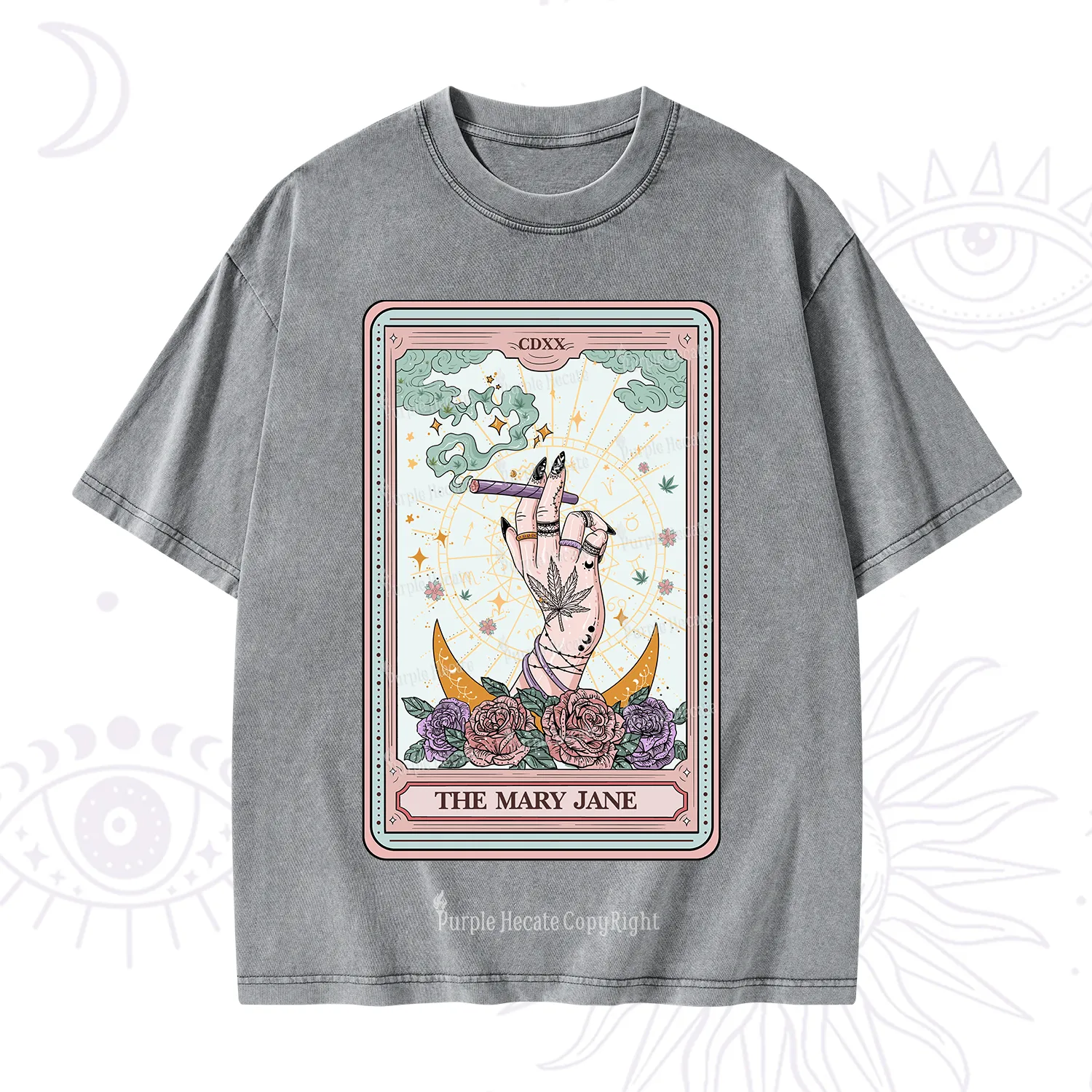 Purplehecate The Mary Jane Tarot Washed T-Shirt