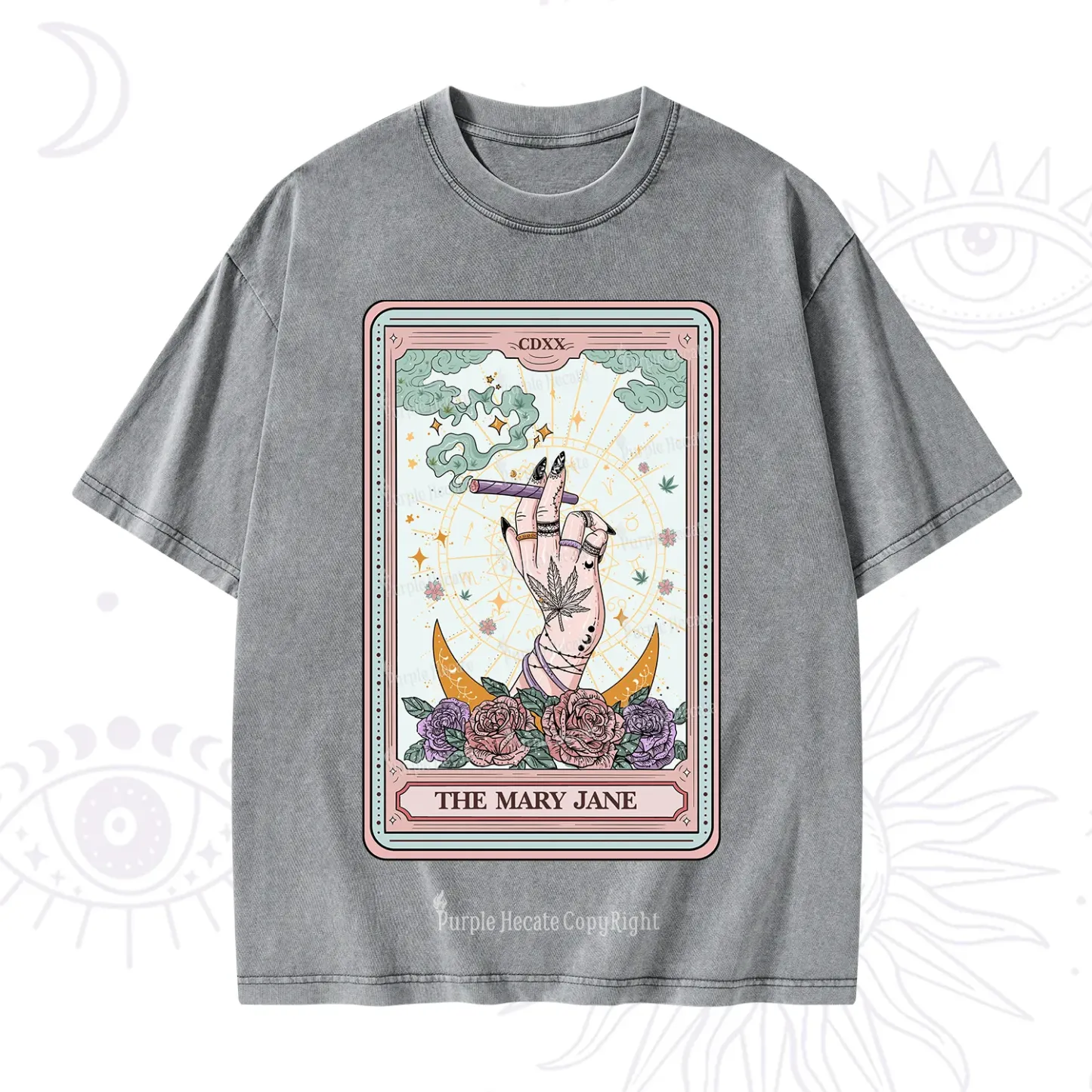 Purplehecate The Mary Jane Tarot Washed T-Shirt
