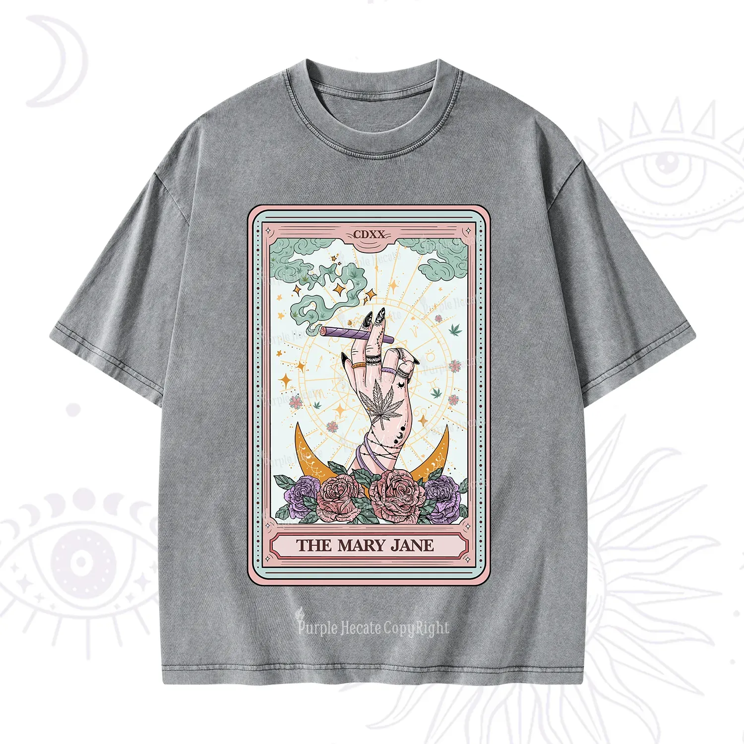 Purplehecate The Mary Jane Tarot Washed T-Shirt