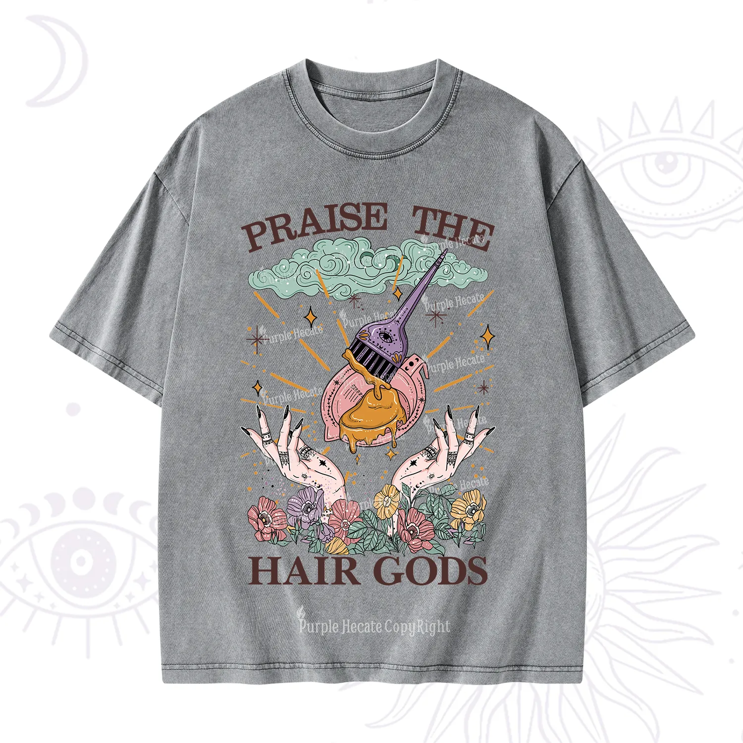 Purplehecate Praise The Hair Gods Washed T-Shirt