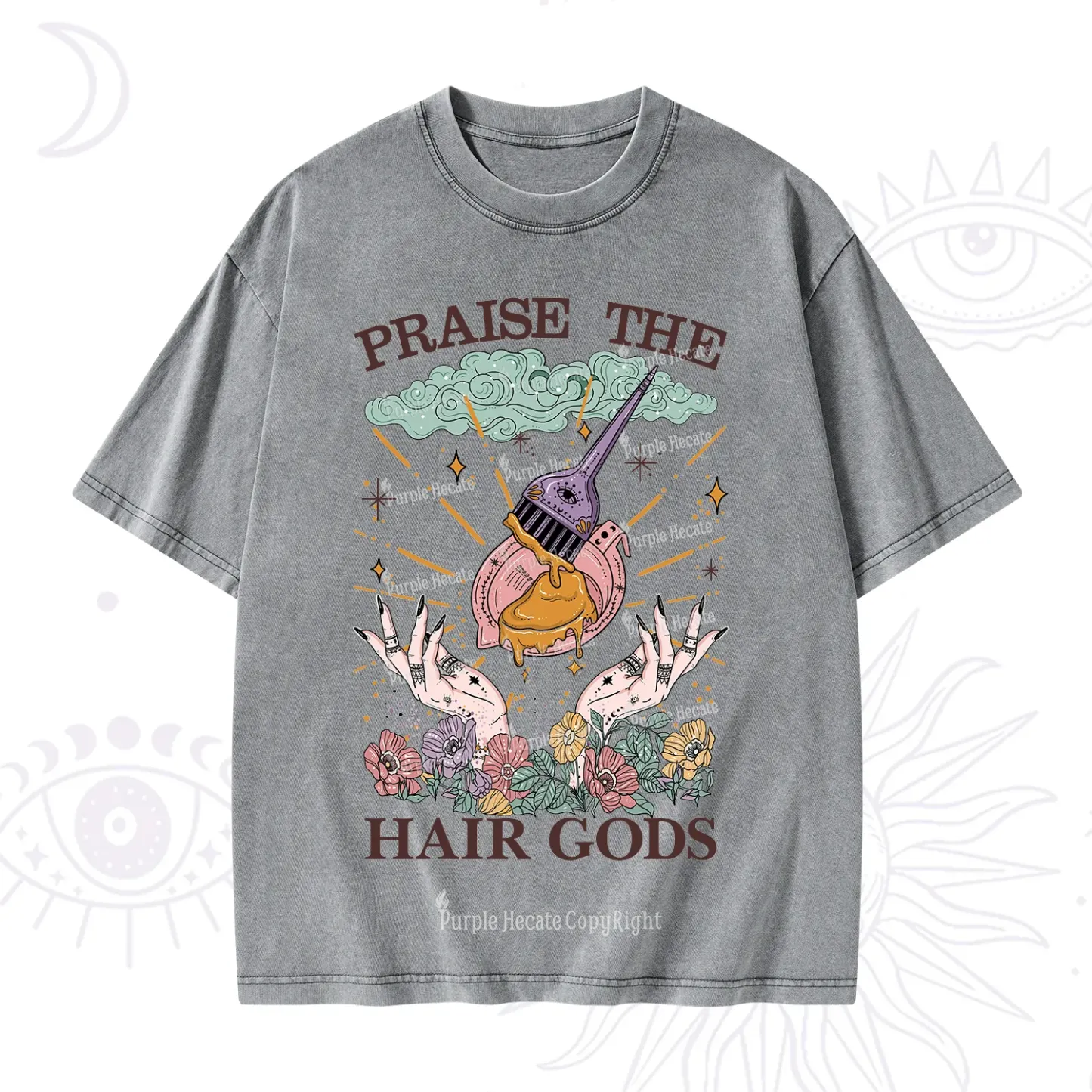 Purplehecate Praise The Hair Gods Washed T-Shirt