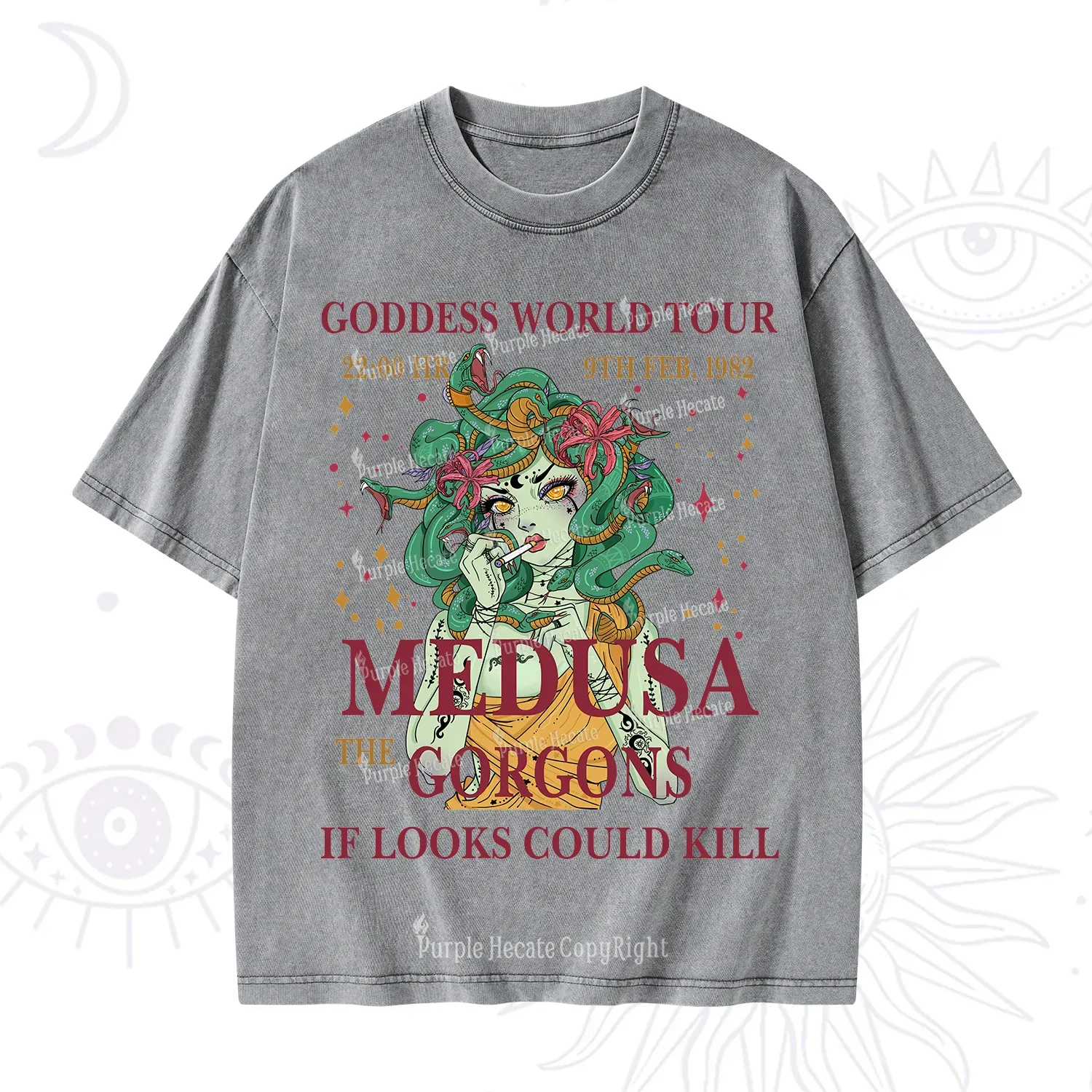 Purplehecate Medusa The Gorgons Washed T-Shirt