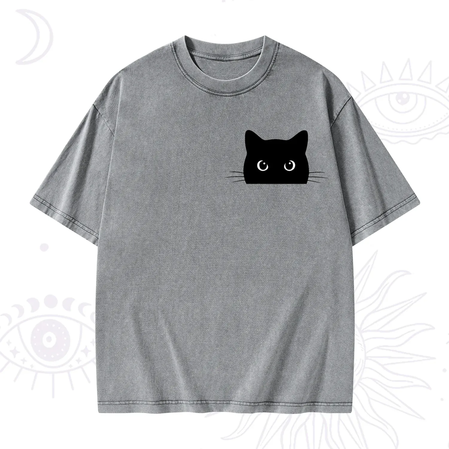 Purplehecate Black Cat Washed T-Shirt