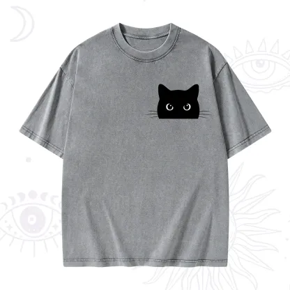 Purplehecate Black Cat Washed T-Shirt