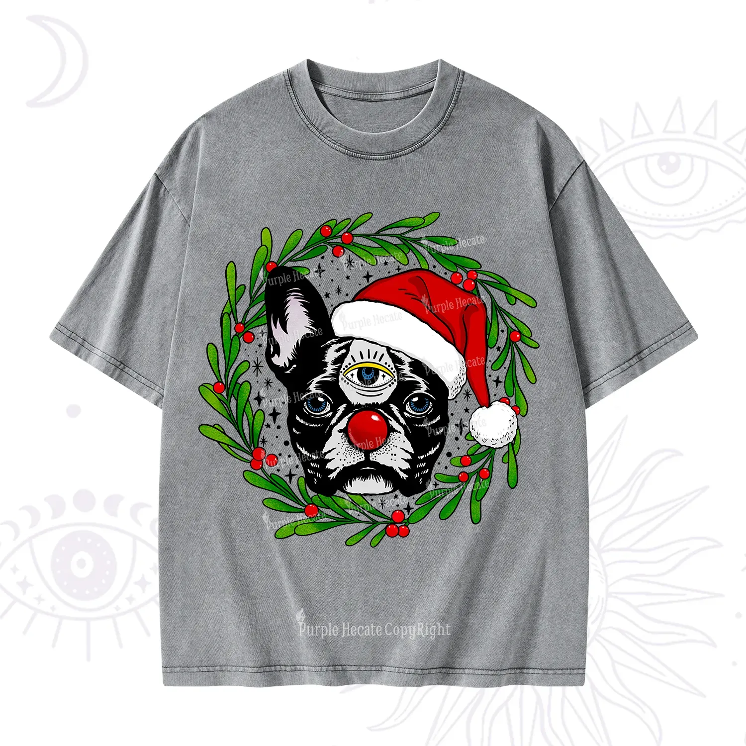 Purplehecate Like A Boss Christmas Washed T-Shirt