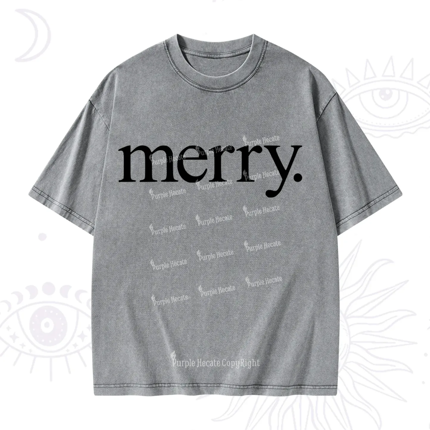 Purplehecate Merry Christmas Washed T-Shirt